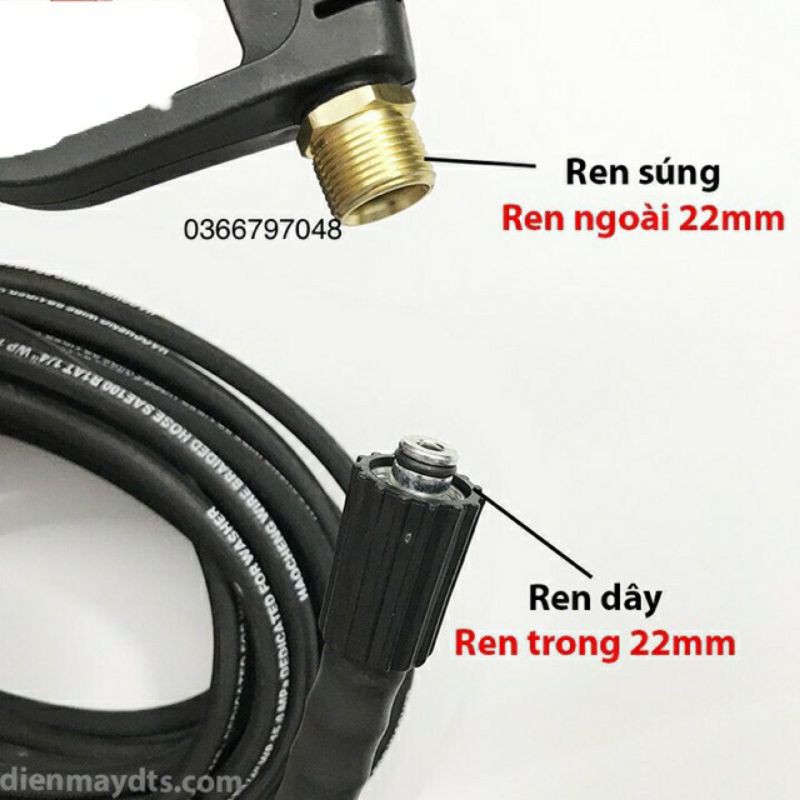 Dây rửa xe lõi thép 10m chịu áp lực cao