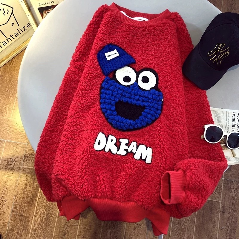 ÁO DÀI TAY LÔNG CỪU NAM NỮ HOẠ TIẾT 3D DÁNG YÊU NGỘ NGHĨNH [ORDER TAOBAO]