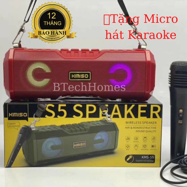 [ BH12 Tháng, Tặng Micro Hát Karaoke ] Loa Bluetooth KIMISO KM-S5BÁN CHẠY Loa Hát Karaoke Kết Nối Điện Thoại Máy Tính