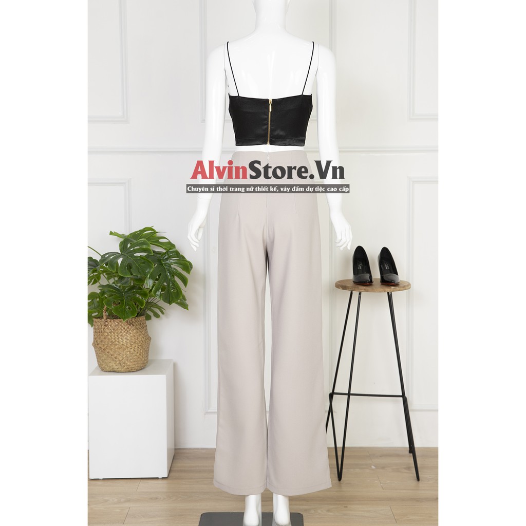 Áo Croptop Nữ Kiểu Ôm Hai Dây Cổ Đổ Hàn Quốc Cao Cấp - Top Áo Hai Dây Nữ Cổ Trễ Thiết Kế