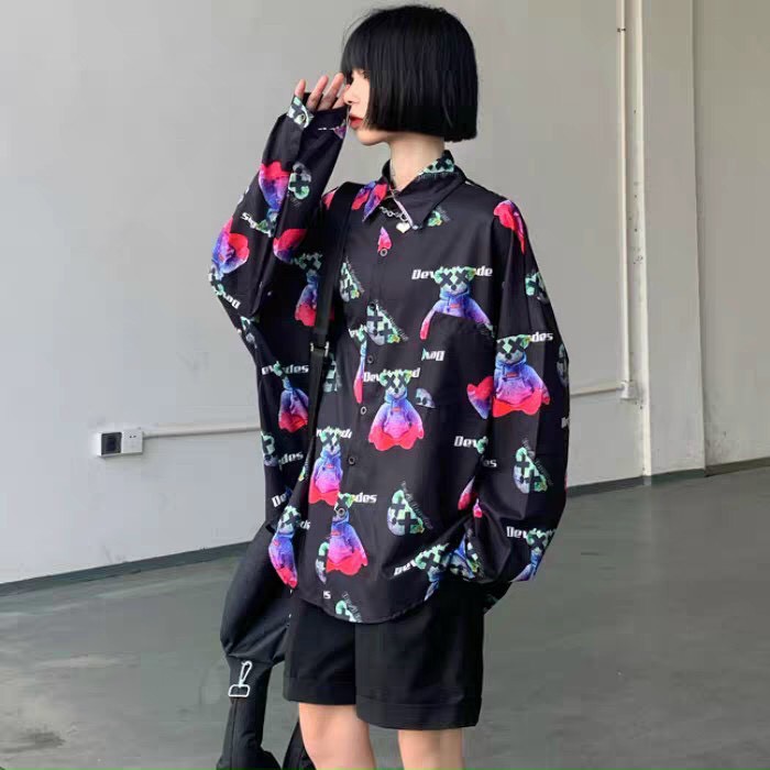 Áo sơ mi nam nữ cặp đôi dài tay chất lụa mềm mát tay phong cách thời trang hotfrend