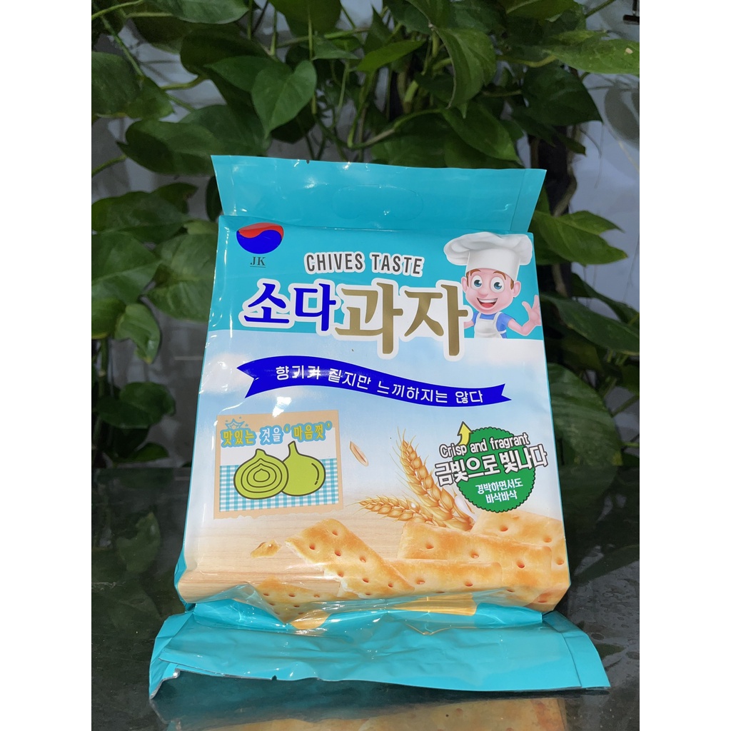 Bánh Quy Lạt Ăn Kiêng JK Hàn Quốc Vị Hành Chives Taste (Gói 420g-xanh)
