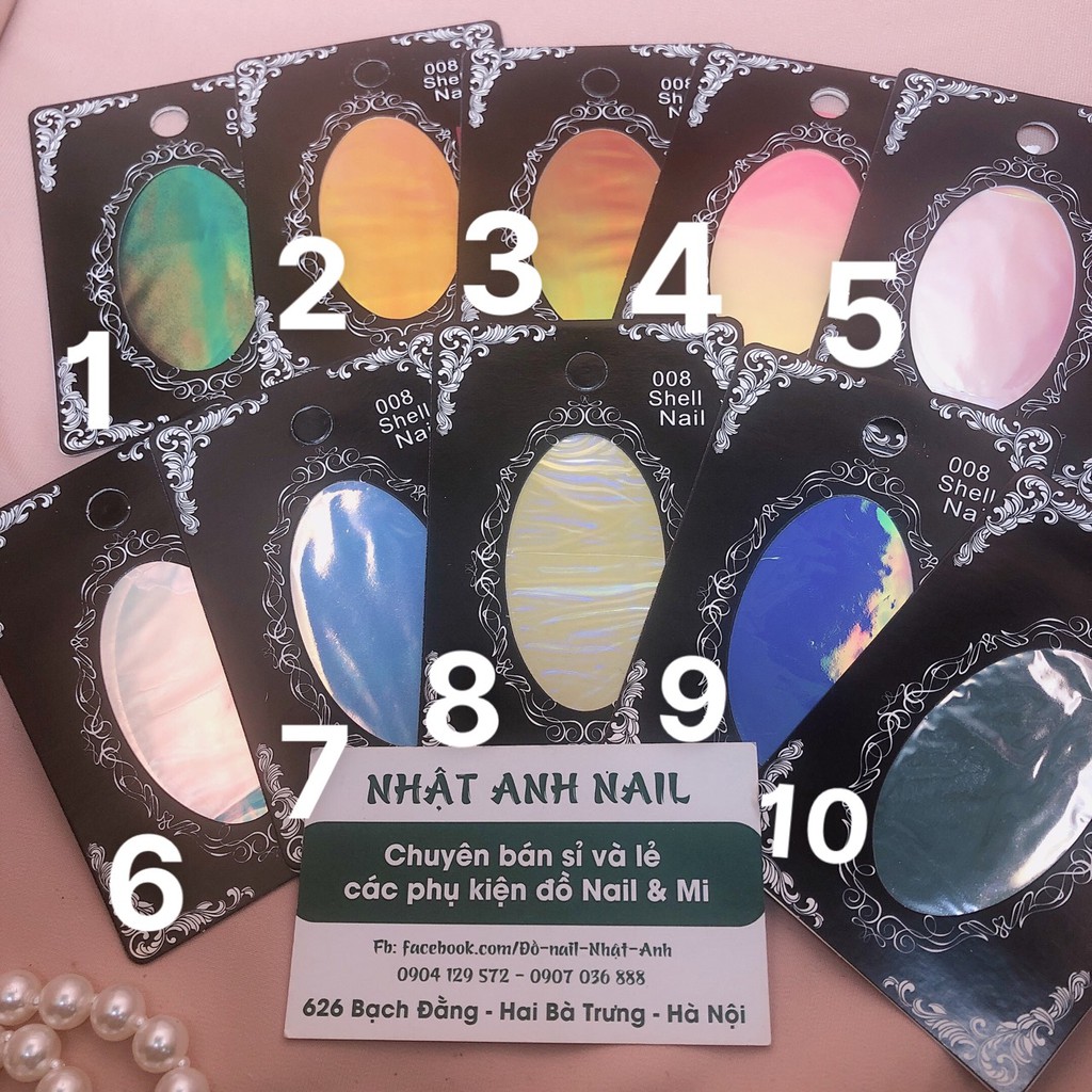 Giấy thủy tinh, Xà cừ giấy phụ kiện trang trí móng