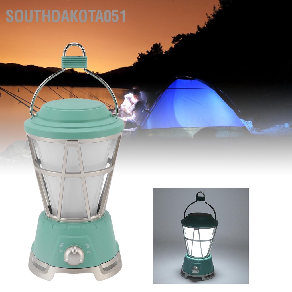 Southdakota051 Đèn lều cắm trại ngoài trời chạy pin cổ điển với ngọn lửa ánh sáng đỏ và trắng