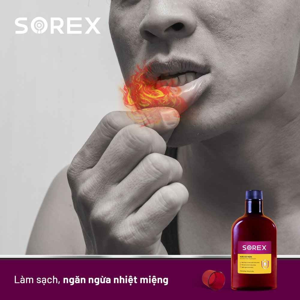 Nước súc miệng nano bạc SOREX, khử mùi hôi miệng, tẩy mảng bám răng, ngừa nhiệt miệng, tạo cảm giác sảng khoái, tự tin