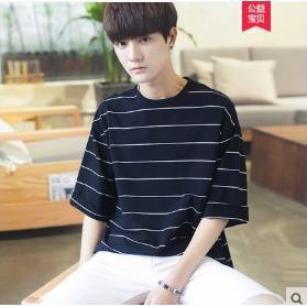 Áo thun nam (Áo phông nam) kẻ sọc đen trắng form rộng tay lỡ - AP01 Xịn
