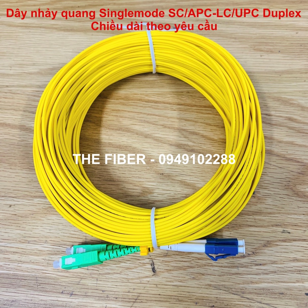 Dây nhảy quang Singlemode SC/APC-LC/UPC phi 2.0mm, Duplex-Chiều dài theo yêu cầu