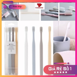 SET 4 bàn chải MUJI đánh răng lông mịn  , màu đơn giản. phụ kiện nhà tắm, bàn trải. ban trai. ban chai.