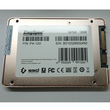 Ổ cứng SSD KingSpec P4 -120GB /sta lll 2.5 sản phẩm MỚI - Hàng Chính Hãng