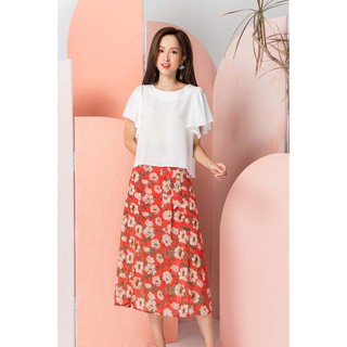 KOKA Design Chân váy xẻ buộc nơ hoa 21604