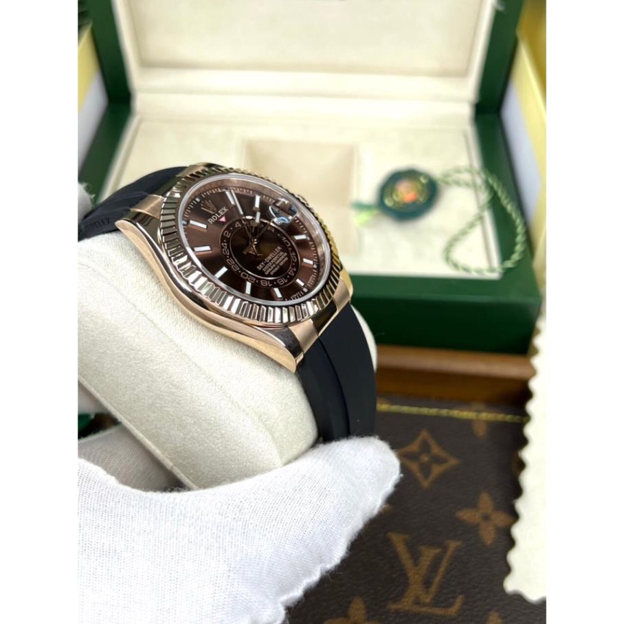 Đồng hồ nam Rolex Sky-Dweller 41mm máy cơ ETA 2825 Thuỵ Sĩ cao cấp, khung thép bản cao L904