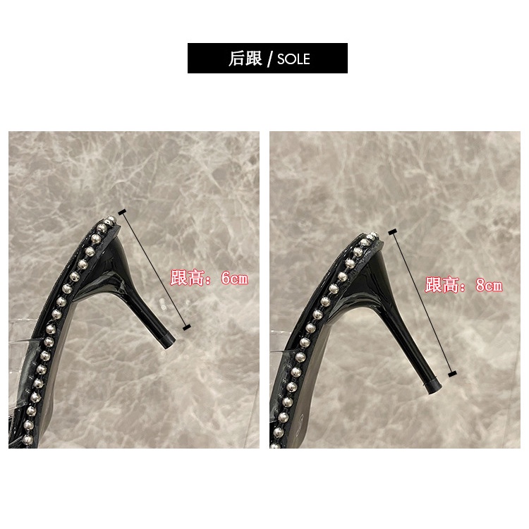 Giày Cao Gót Mũi Nhọn Thiết Kế Trong Suốt Quyến Rũ Thời Trang