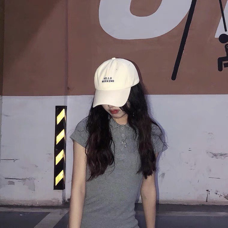 Mũ lưỡi trai nam nữ họa tiết thêu chữ Hello Weekend Nón kết phong cách Ulzzang form unisex nam nữ