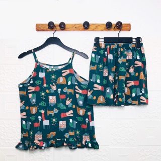 Đồ bộ tole thiết kế mặc nhà- bộ dây bèo thỏ xanh