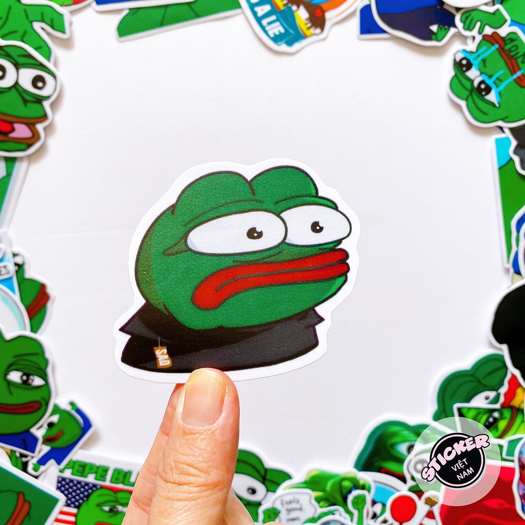 Ếch Xanh PePe MeMe Stickers - Chất liệu PVC chất lượng cao chống nước - Kích thước 4-8cm - Sticker Việt Nam