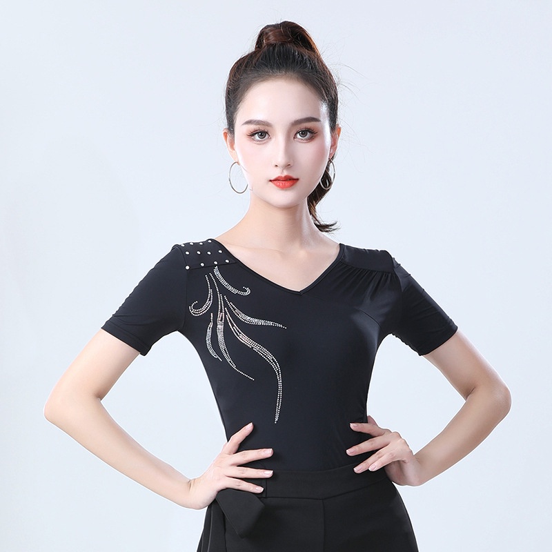 Áo Khiêu Vũ latin Ngắn Tay Thời Trang Dành Cho Nữ