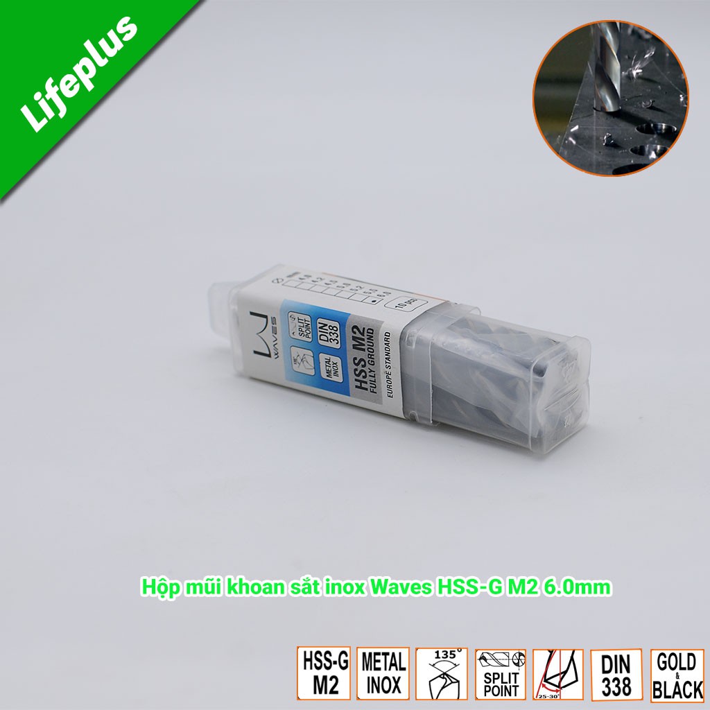 Mũi khoan sắt inox Waves HSS-G M2