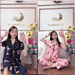 [Sale] Đồ Bộ Pijama Lụa thái 60kg đổ lại - Thời Trang Nữ giá Sỉ