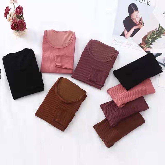 Bộ giữ nhiệt len tăm nữ, siêu đẹp Loại 1
