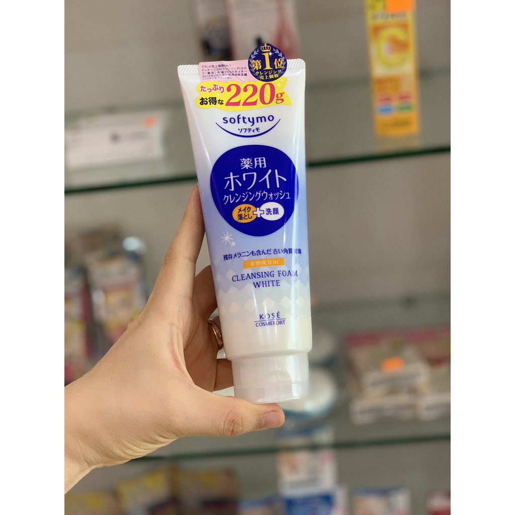 Sữa rửa mặt KOSE SOFTYMO CLEANSING FOAM WHITE Nhật Bản 220g