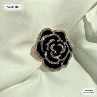 CÀI ÁO BÔNG HỒNG ĐEN ĐÍNH ĐÁ A488