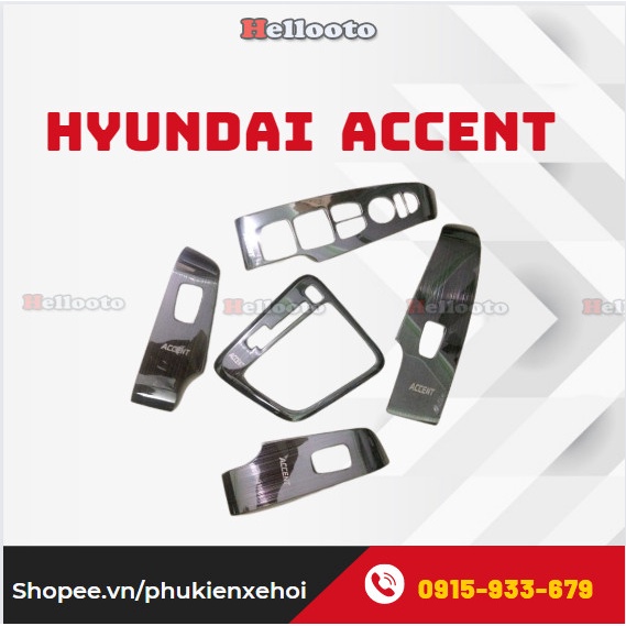 Ốp Nội Thất Xe Accent 2018 2019 2020 2021 mẫu Carbon - 5 Chi tiết