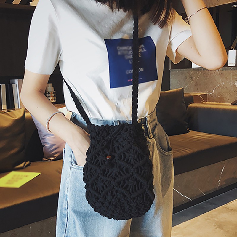 Túi đeo chéo đan mây phong cách cổ điển thanh lịch dành cho nữ