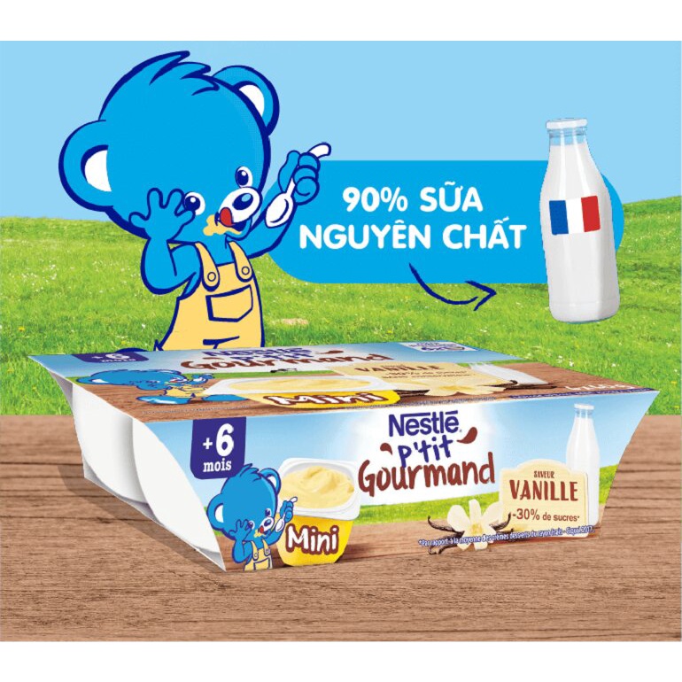 Váng Sữa Nestle P'tit Nội Địa Pháp Cho Bé Từ 6M+