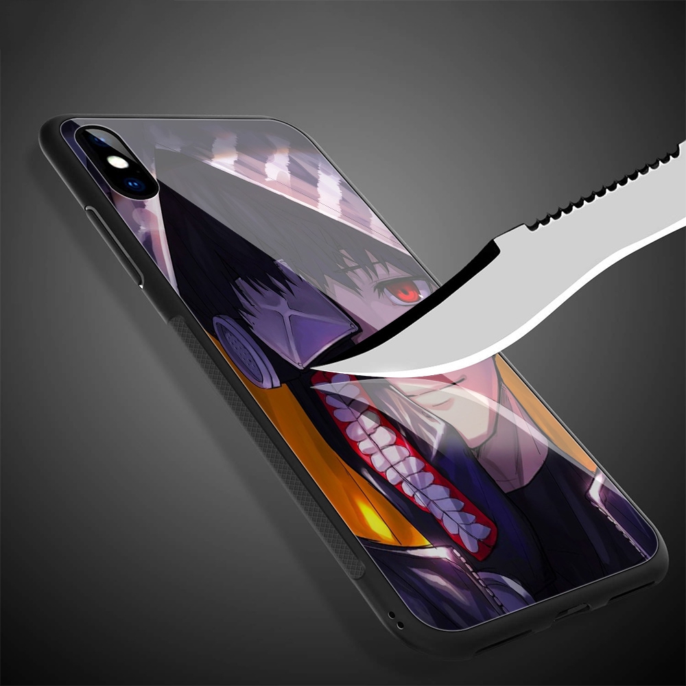 Ốp Điện Thoại Tpu Mặt Kính Cường Lực Hình Anime Naruto Kakashi 019 Cho Iphone 11 Pro Xs Max Xr X 8 7 6 6s Plus