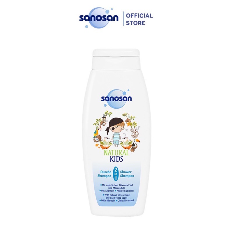 SỮA TẮM GỘI DƯỠNG ẨM HƯƠNG SỮA DỪA SANOSAN KIDS 250Ml