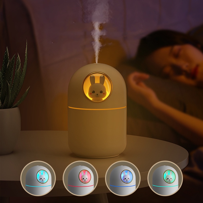 Máy phun sương tạo độ ẩm không khí FNELSE làm mát có đèn 7 màu dễ thương cổng cắm USB