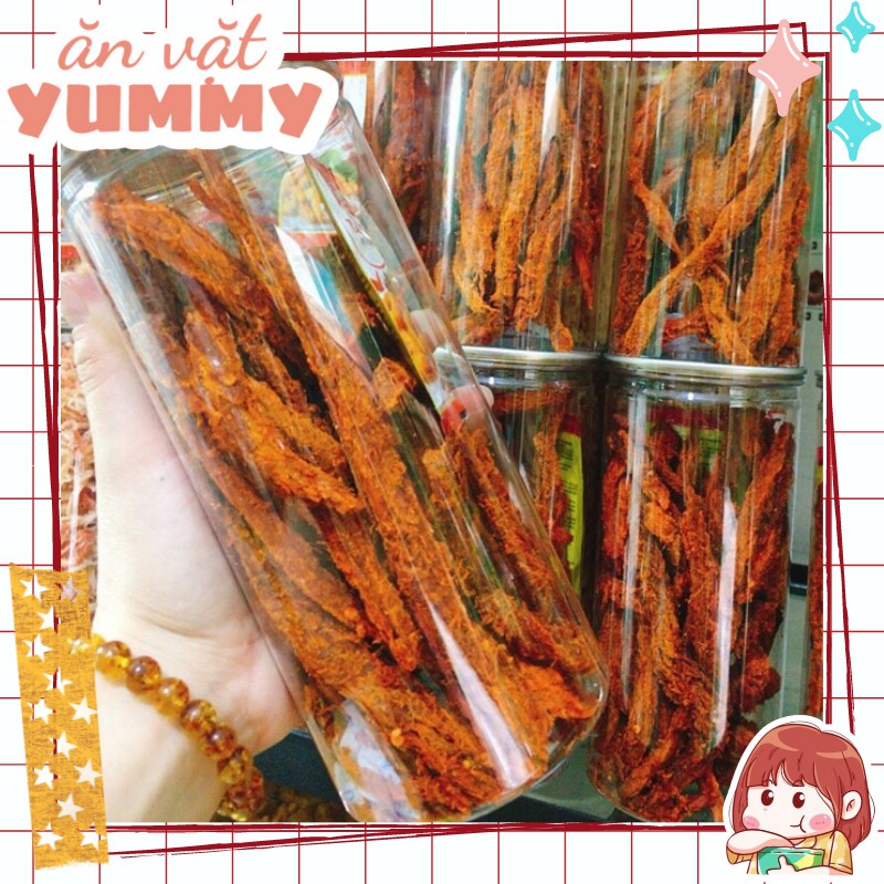 Khô Bò Que 300gr Ăn Vặt Yummy - đồ ăn vặt lon pet vừa ngon vừa rẻ | BigBuy360 - bigbuy360.vn