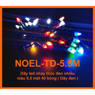 Dây led nháy thóc đen nhiều màu 5.5 mét 40 bóng ( dây đèn )