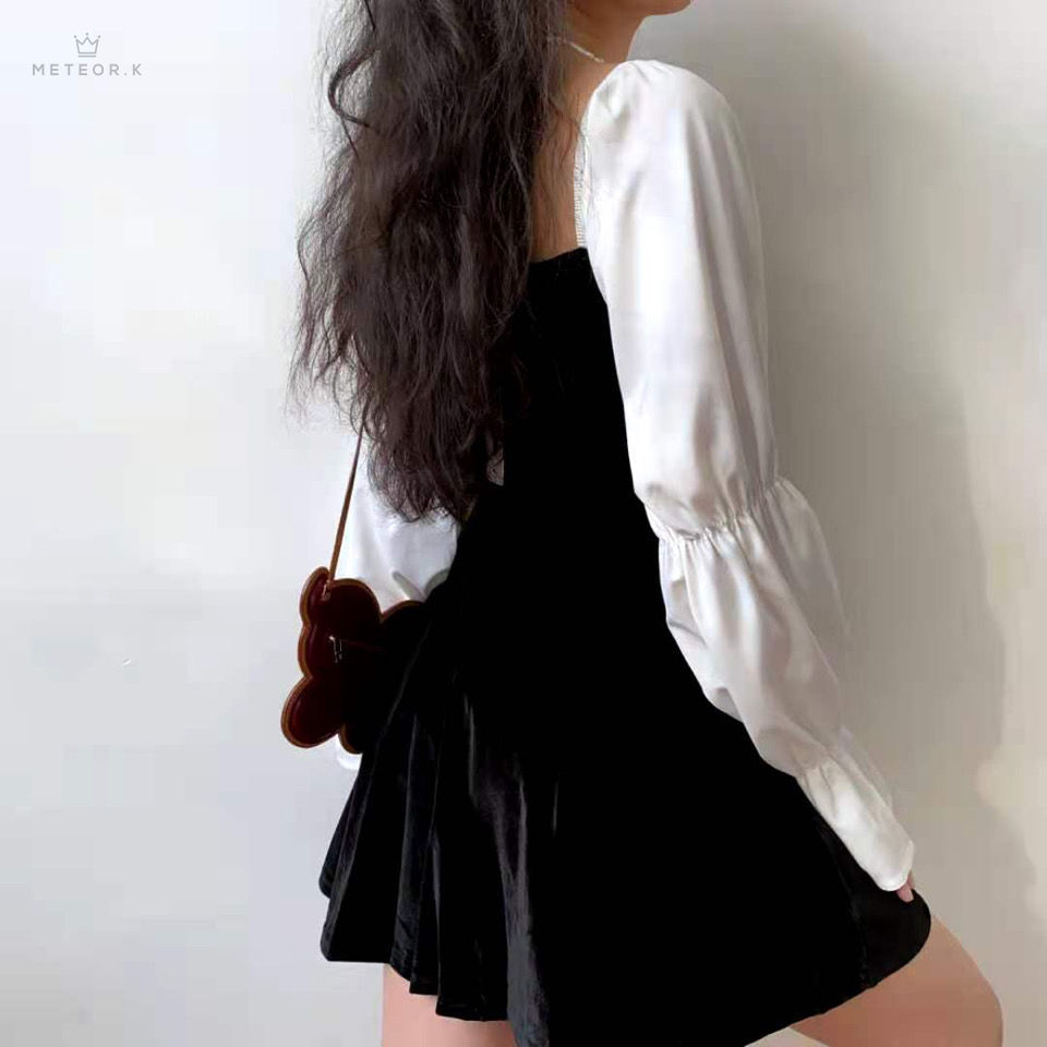 Đầm Nhung Cổ Vuông Dài Tay Thời Trang Nữ Tính | BigBuy360 - bigbuy360.vn