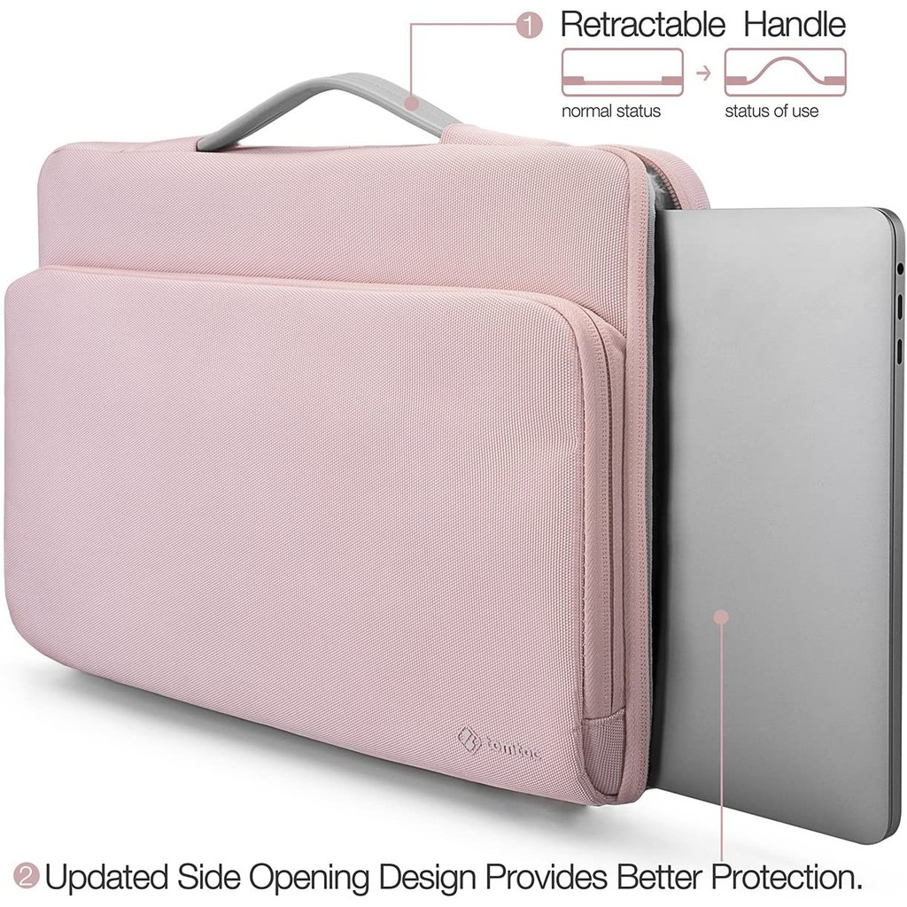 TÚI XÁCH CHỐNG SỐC TOMTOC  BRIEFCASE MACBOOK PRO 13” NEW PINK – A14-B02C