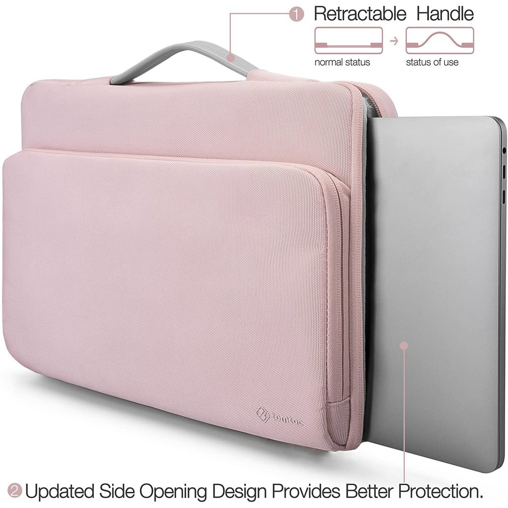 [Mã 159ELSALE hoàn 7% đơn 300K] TÚI XÁCH CHỐNG SỐC TOMTOC (USA) BRIEFCASE MACBOOK PRO 13” NEW PINK – A14-B02C