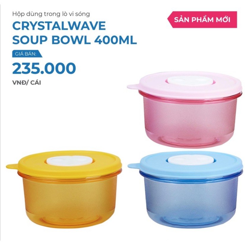 Tupperware Bát quay vi sóng / Hộp quay vi sóng Crystalware Soup Bowl