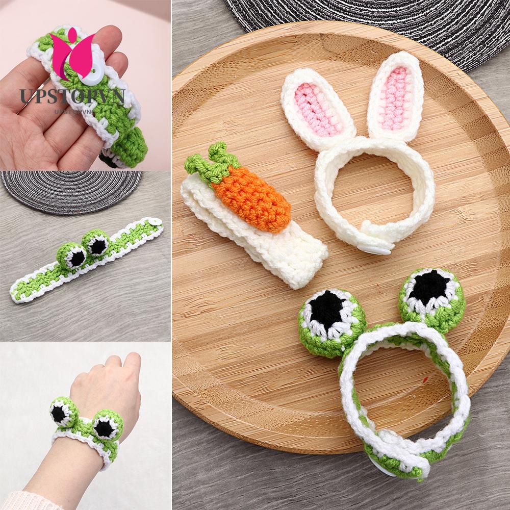 UPSTOPVN 1 Pc Adorable Frog And Carrot Knit Bracelet Girls Boys Child Jewelry