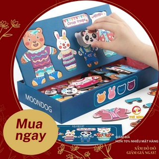 Bộ ghép hình phối đồ cho Gấu Thỏ có nam châm moon dog