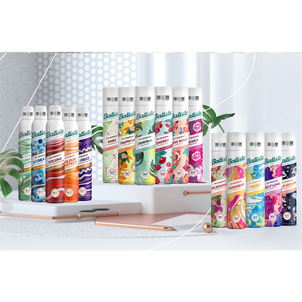 Dầu Gội Khô Batiste Dry Shampoo 200ml Hết Ngứa, Hết Bết Dính Tóc Bồng Bềnh Tức Thì