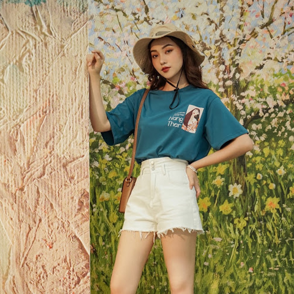 Áo thun cotton ngắn tay cổ tròn Nàng Ther design by Méo | BigBuy360 - bigbuy360.vn
