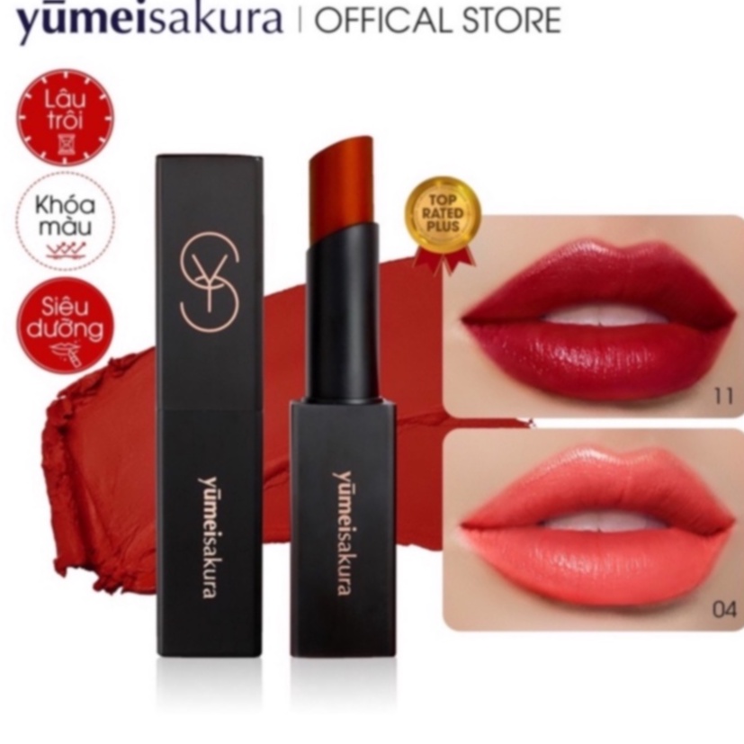 Son Lì Yumeisakura Matte Revolution Màu Đỏ Gạch YMS11 3.5gr