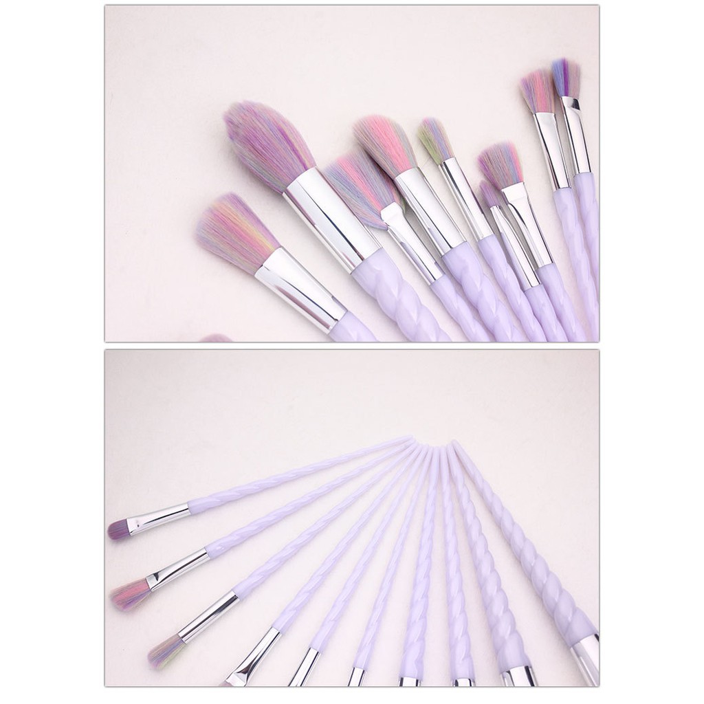 Set 10 cọ trang điểm tiện lợi chủ đề kỳ lân dễ thương