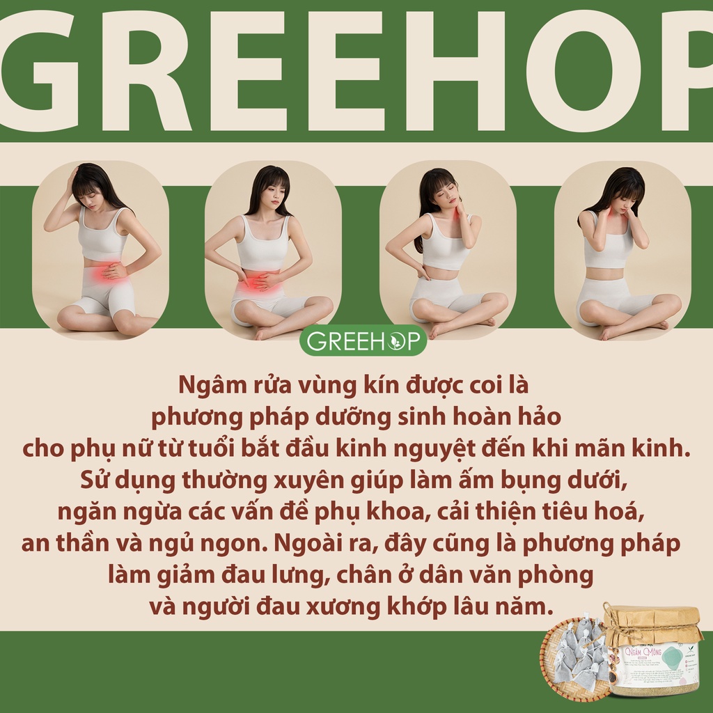 Ngâm rửa vùng kín thảo dược Greehop giúp se khít, hồng hào, hết mùi hôi
