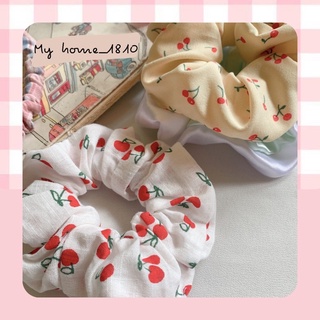 Dây cột tóc Scrunchies quả cherry dễ thương cao cấp