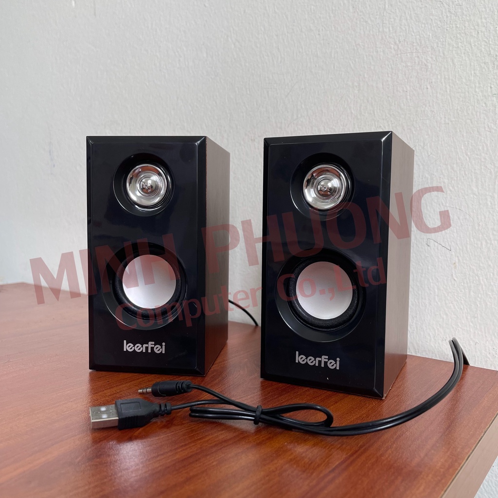 Loa máy tính để bàn vân gỗ LeerFei 2.0