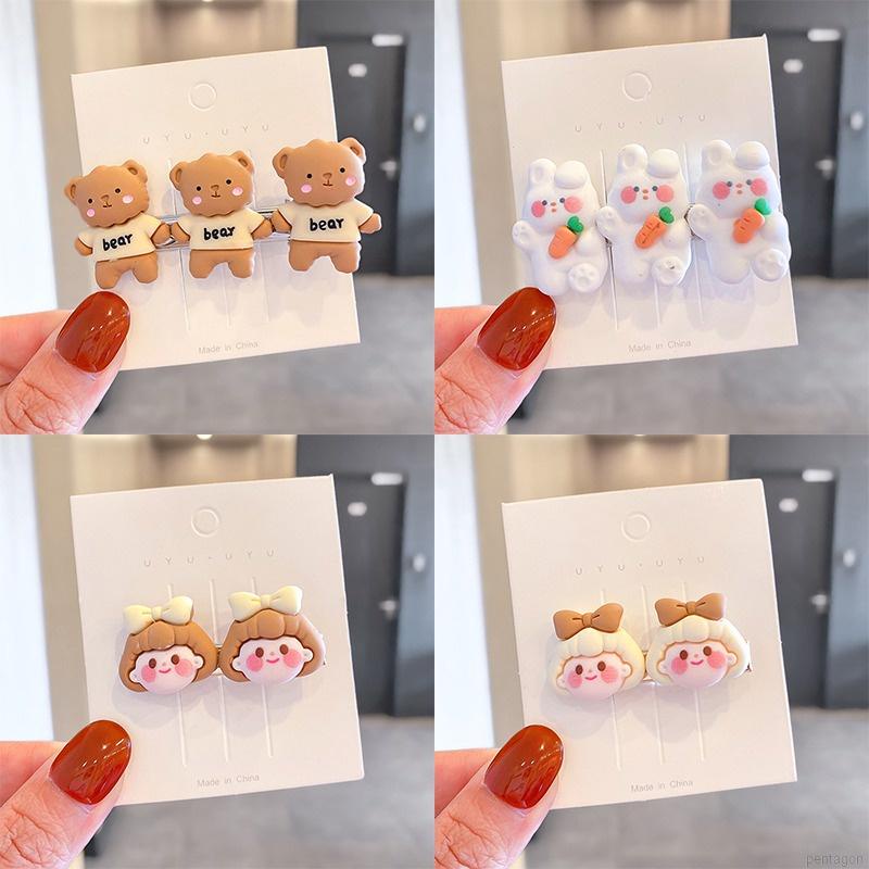 Kẹp tóc họa tiết hoạt hình dễ thương nhiều kiểu tùy chọn phong cách Hàn Quốc cho bé gái