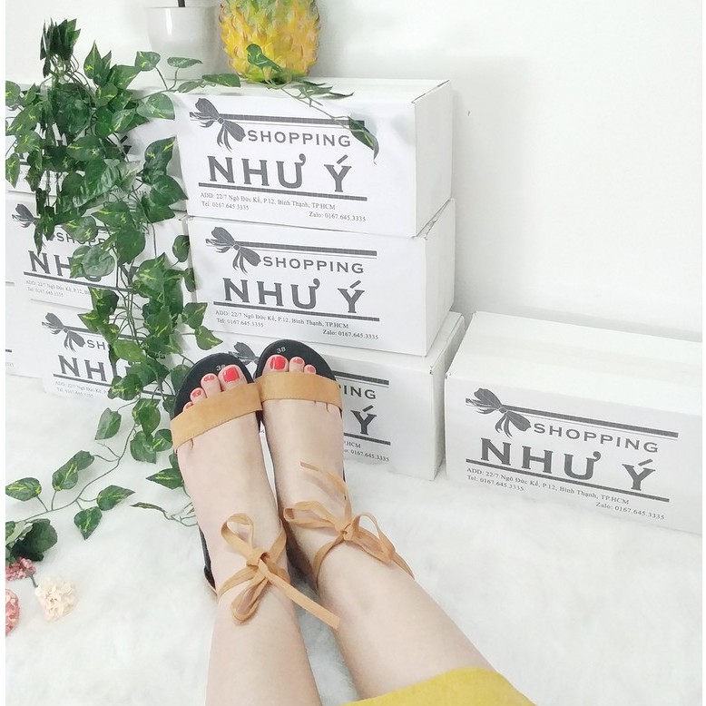 Giày sandal chiến binh cột nơ