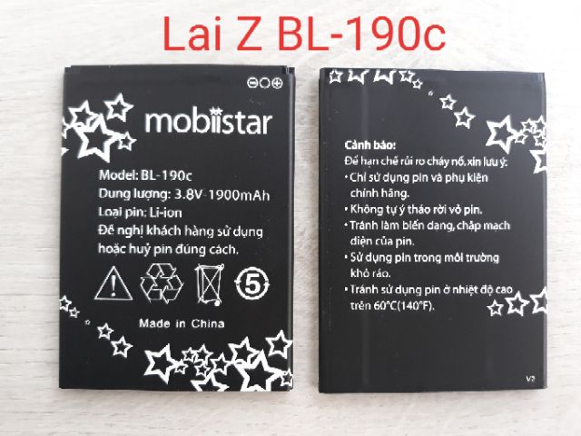 Pin CHÍNH HÃNG mobiistar Lai Z (BL-190C)