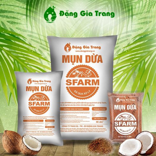 GIÁ THỂ MỤN DỪA ĐÃ QUA XỬ LÝ SFARM - Gói 5dm3